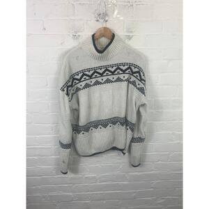 Christian Siriano Women's  Fair Isle Sweater Black White Size XL